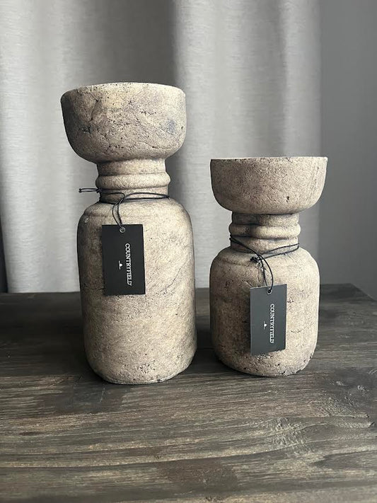 Betonnen kandelaar taupe M / L
