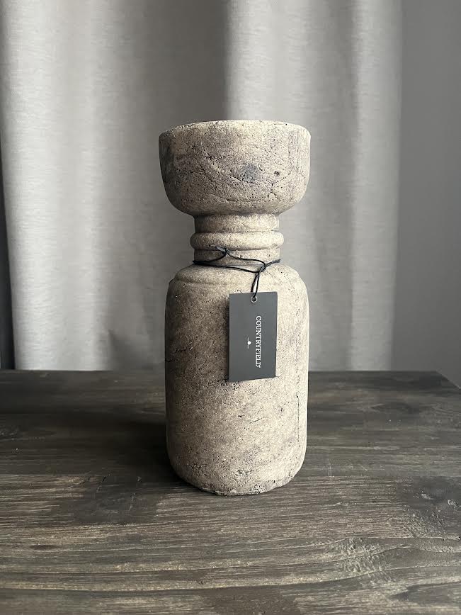 Betonnen kandelaar taupe M / L