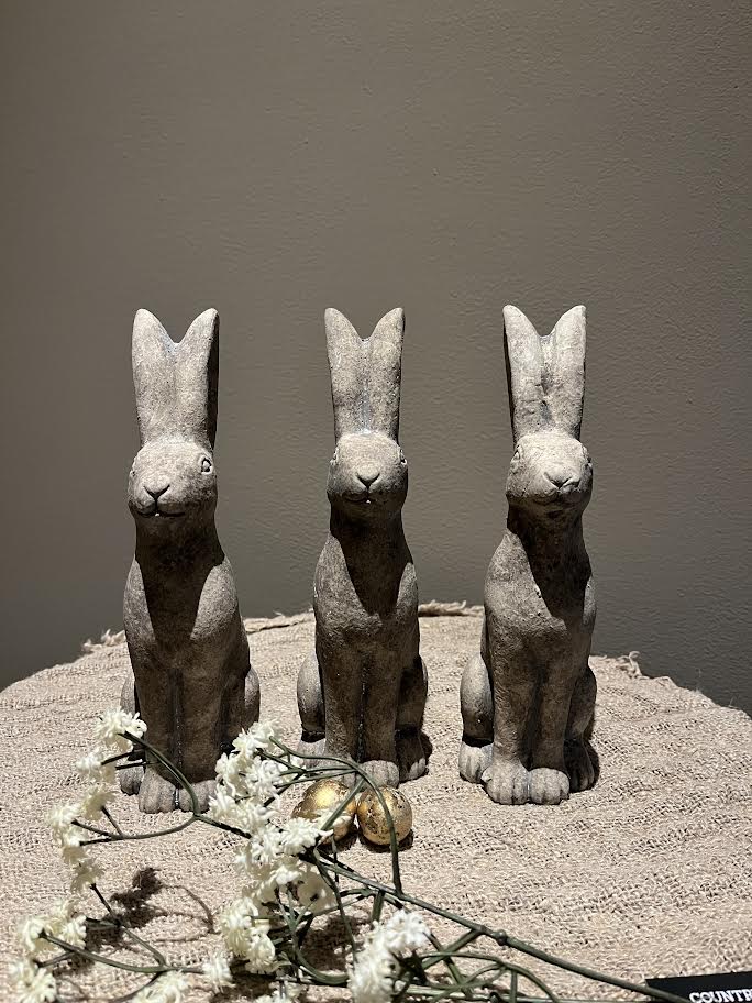 Stenen Haas recht zittend