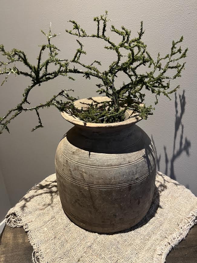 Nepalese houten pot Breed