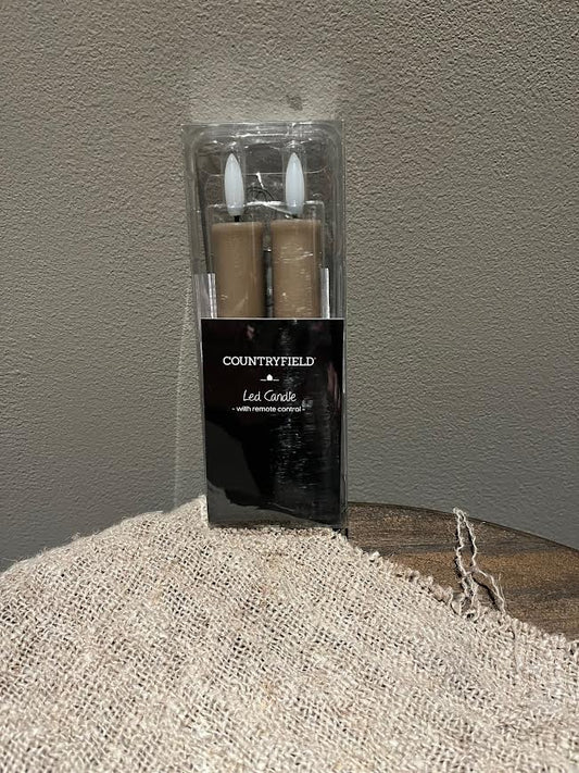 led kaarsen 15 cm zacht bruin/beige