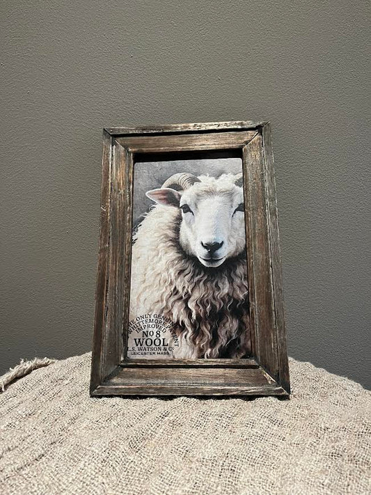 Houten schilderij schaap