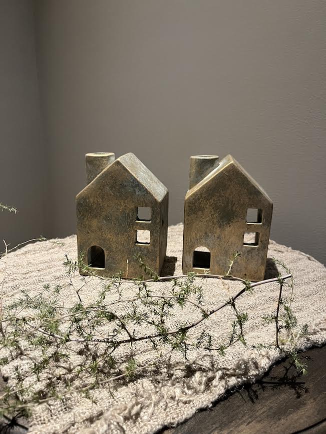 Stenen waxine huisje Goud