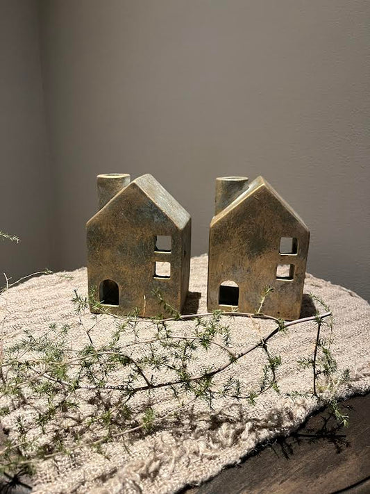 Stenen waxine huisje Goud