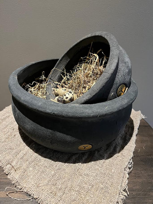 Set of Two Bowls Basic Stone Black/Grey
