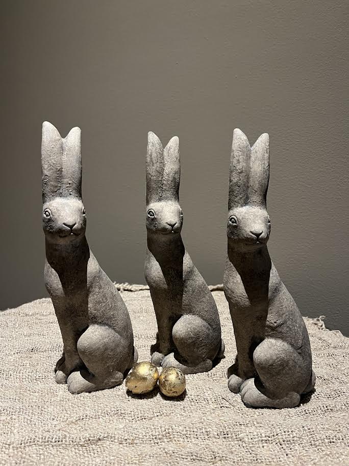 Stenen Haas schuin zittend