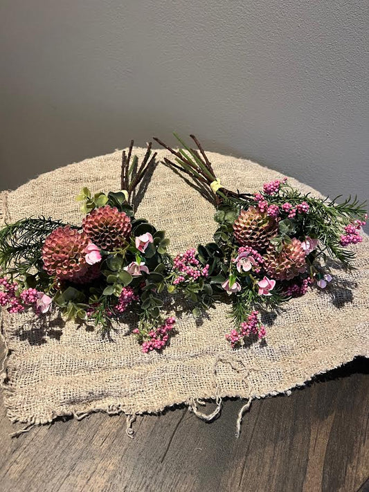 Kunst boeket Dahlia Pompon fel rose
