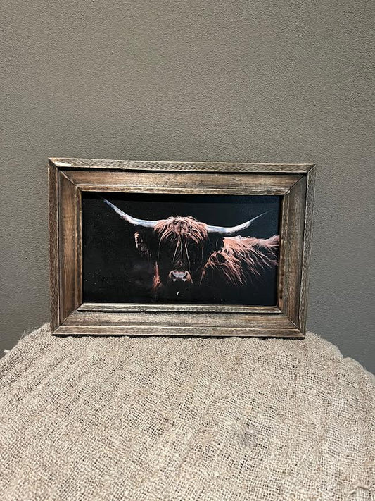 Houtenschilderij bizon donker