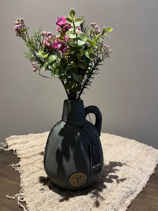 Brynxz vaasje met kunstboeketje Dahlia Pompon rose