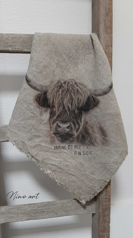 Shabby doek hooglander donker