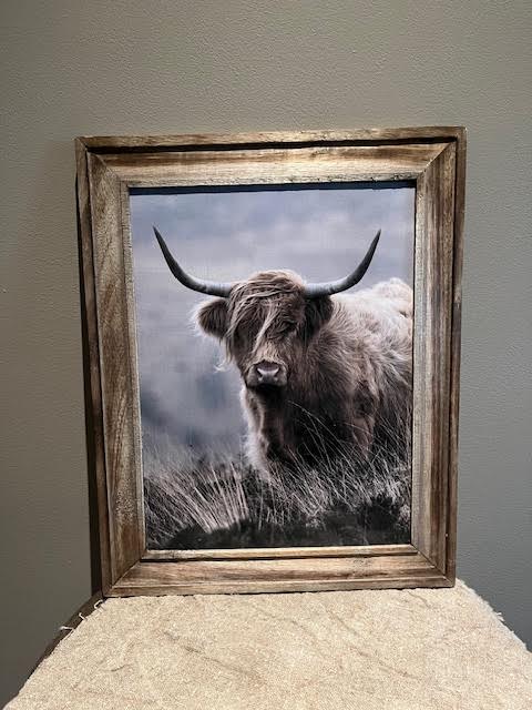 Bizon op de hei schilderij