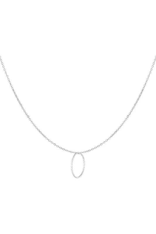 Oval ketting zilver