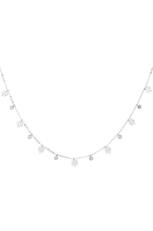 Lucky with diamonds ketting zilver