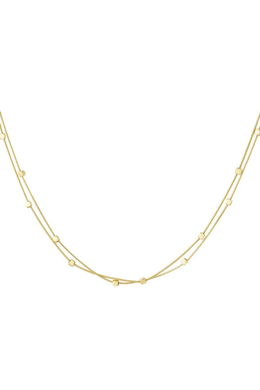 Double blocks ketting goud