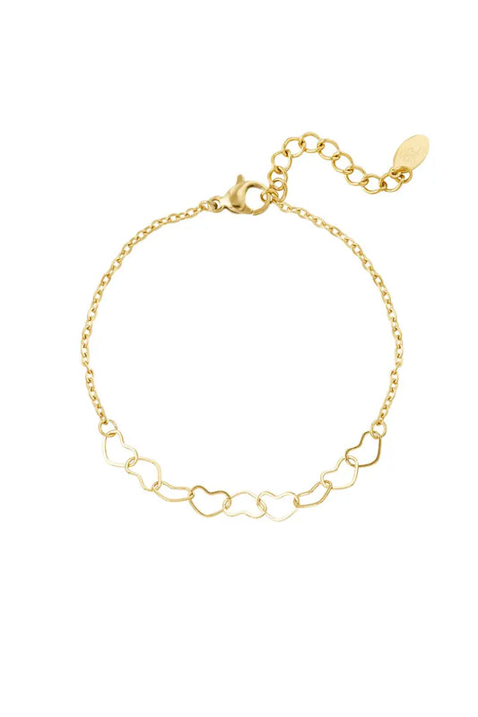 Linked Hearts armband goud