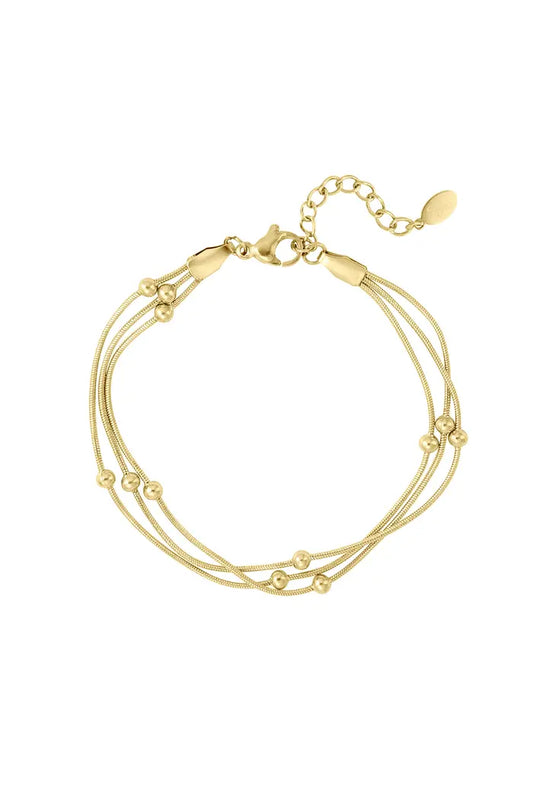 Triple twist armband goud