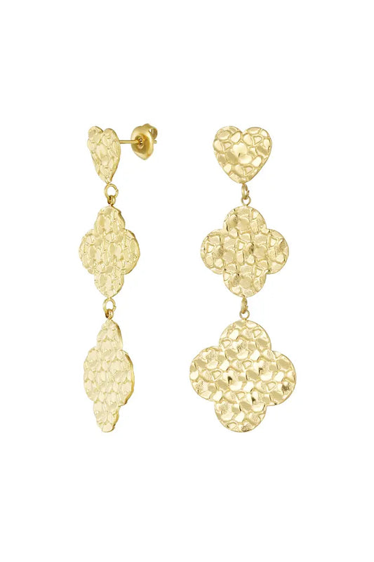 Lucky long oorbellen goud