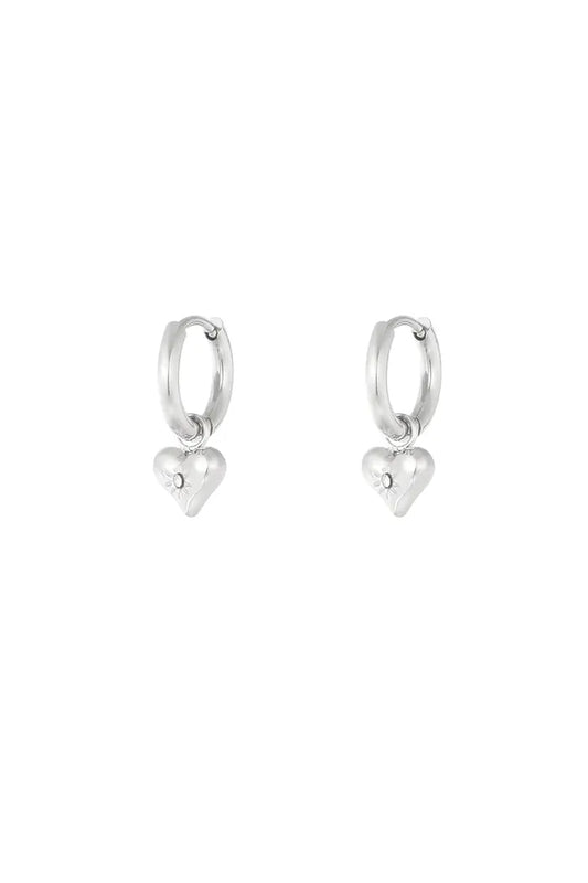 Sun Heart Stone oorbellen zilver
