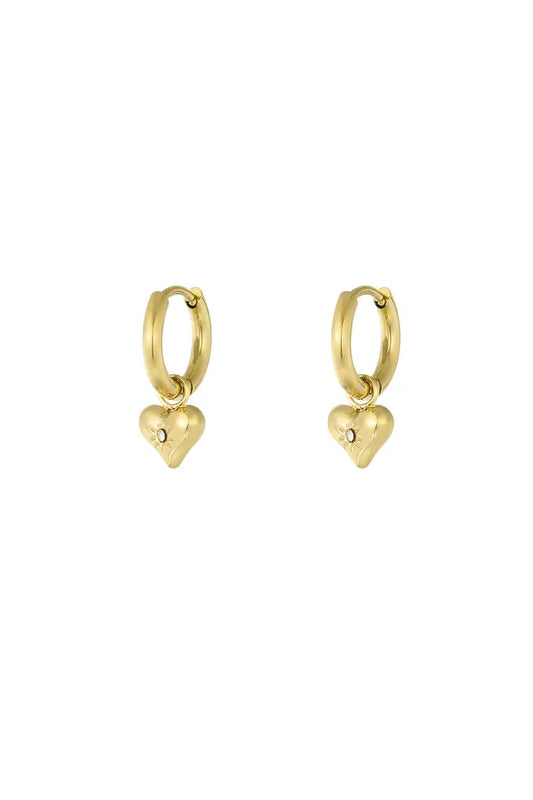Sun Heart Stone oorbellen goud