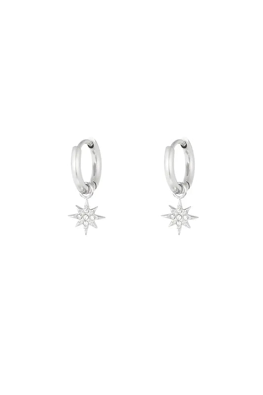 Stardust oorbellen zilver