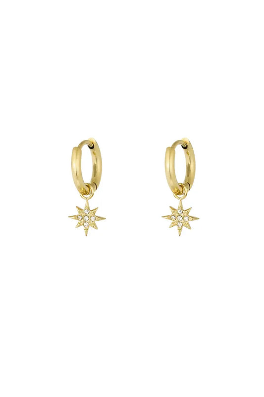 Stardust oorbellen goud