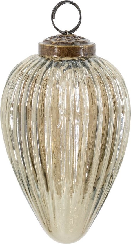 Kerstbal druppel ribbel smoke glas