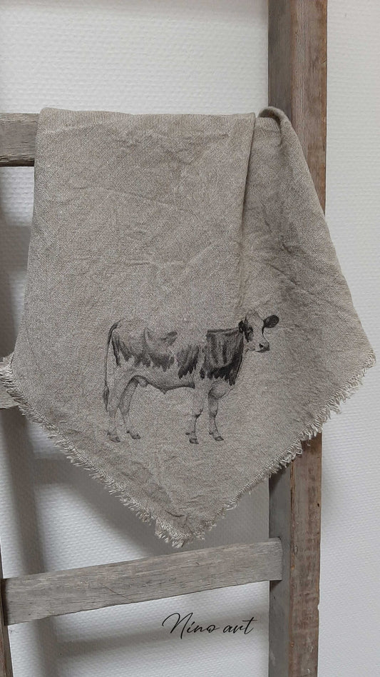 Shabby doek Koe