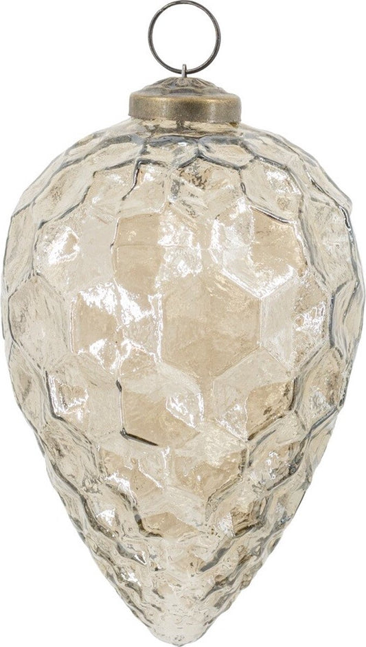 Kerstbal Druppel smoke glas
