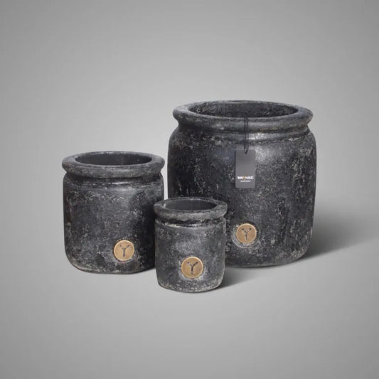 Brynxz set van 3 planten potten serie Basalt
