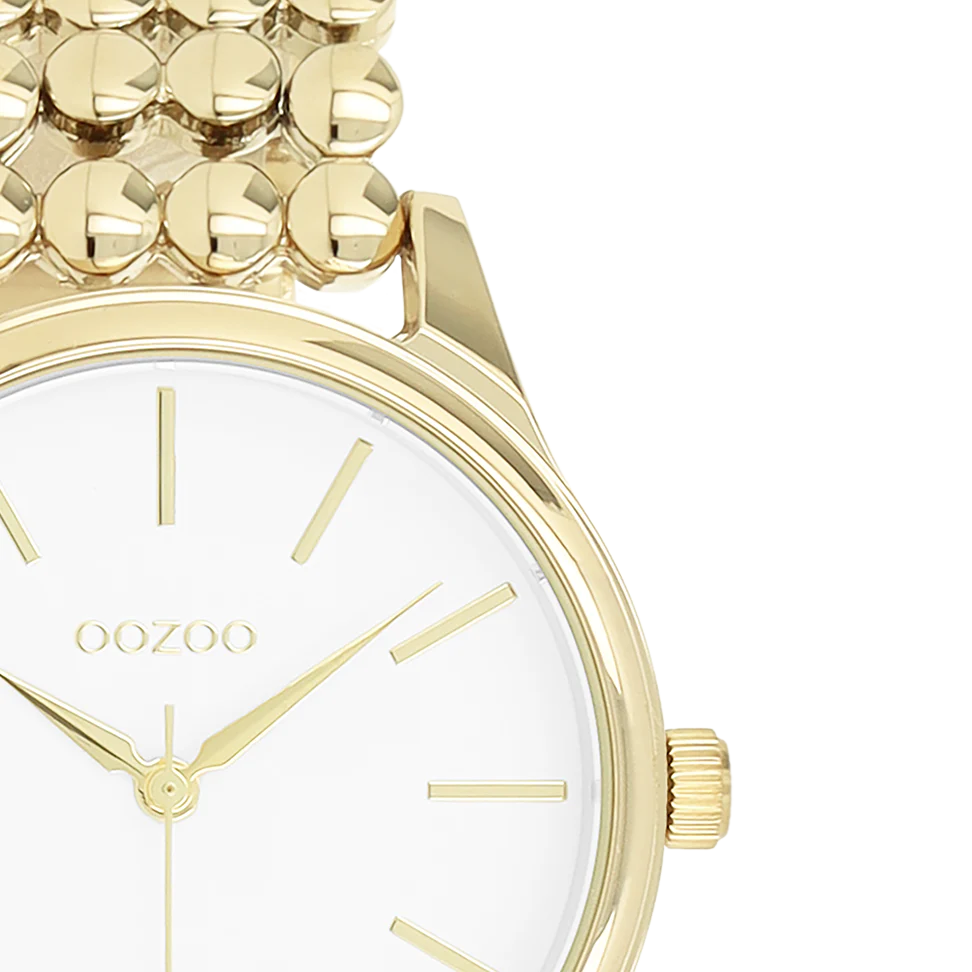 Goudkleurige OOZOO horloge met bolletjes schakelarmband - C11671
