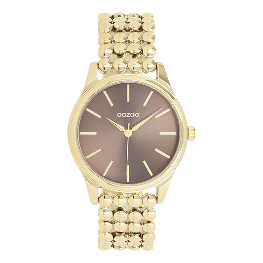 Goudkleurige OOZOO horloge met bolletjes schakelarmband - C11673