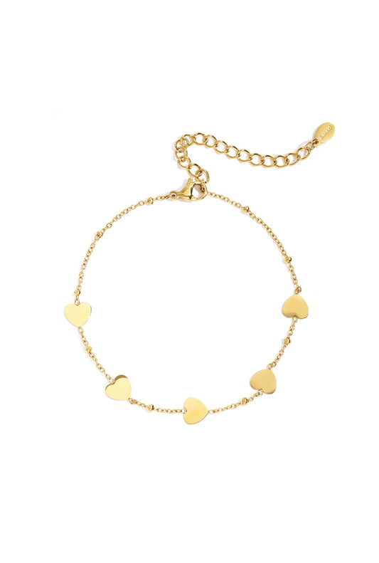 Hartjes armband goud