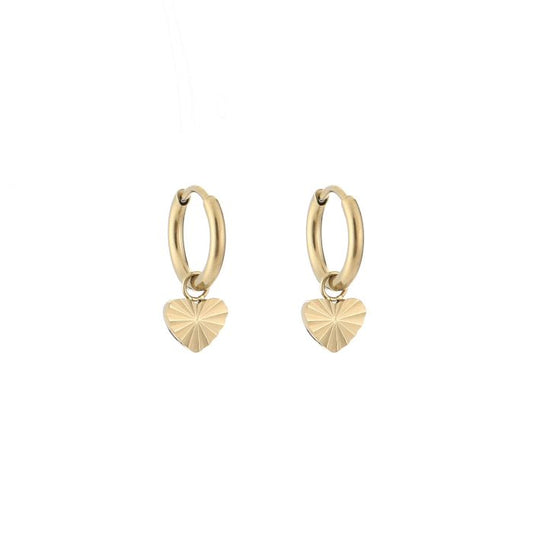 Oorbellen heart printed goud