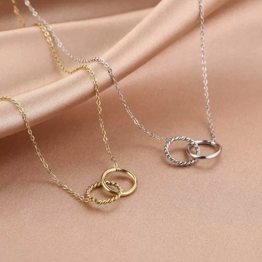 Two cirkels ketting goud