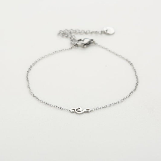 Music note armband zilver