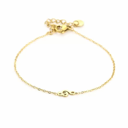 Muzieknootje armband goud