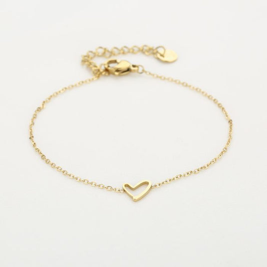 Hartjes armbandje goud