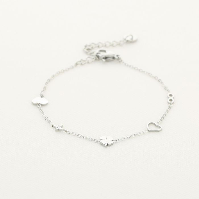 5 Bedel armbandje zilver