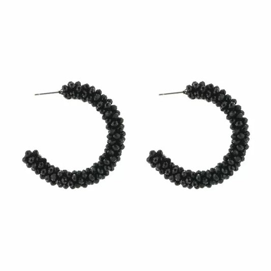 Strass oorbellen Black