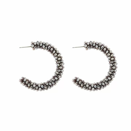 Strass oorbellen Khaki