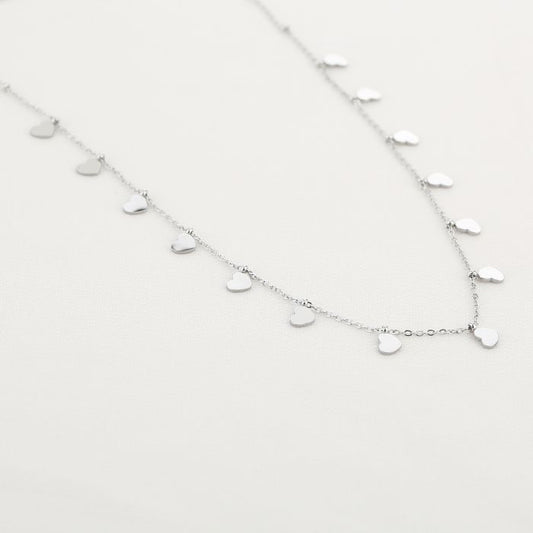 Multi hartjesketting zilver