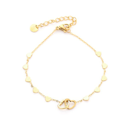 Vriendschap hartjesarmband goud