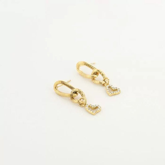 Hartje oorbellen strass