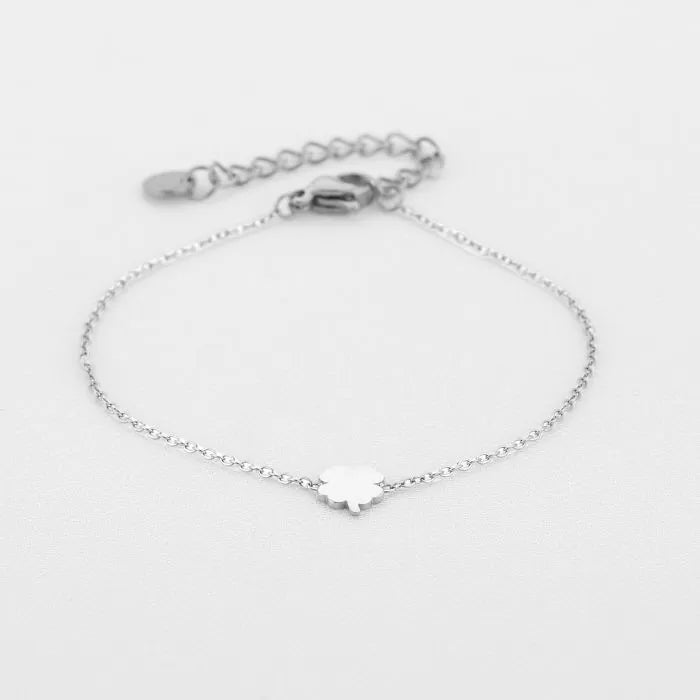 Klavertje armband zilver