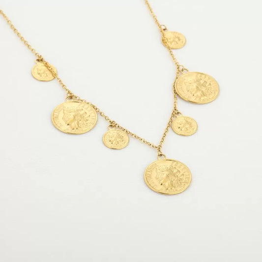 Coins ketting goud - charms