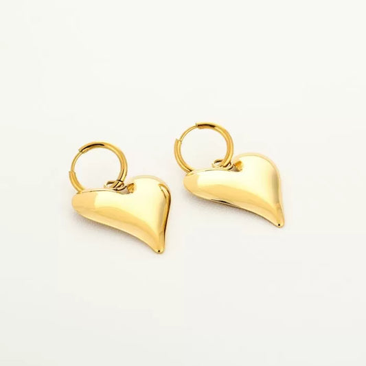 XL hart oorbellen goud
