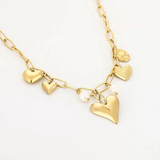Schakel ketting bedels grof goud