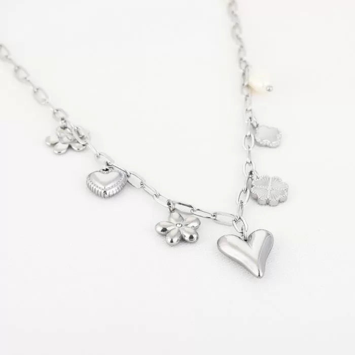 Bedelketting zilver charms