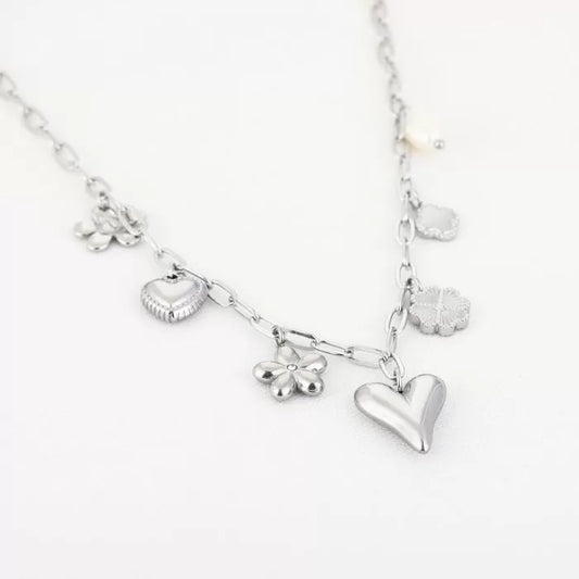 Bedelketting zilver charms