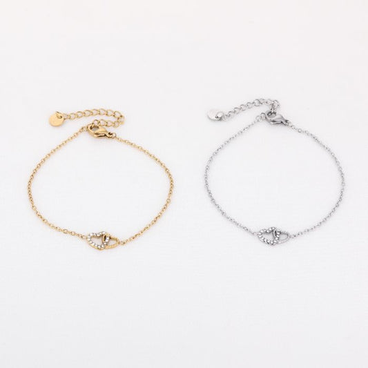 Friendship bracelets goud- zilver hartjes armbandjes
